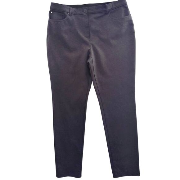 So Slimming by Chico's Pants Wmn's Sz L Gray Stretch Knit Straight Leg 5 Pocket - Picture 8 of 14